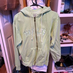 Light green, Naples Florida zip up sweatshirt
